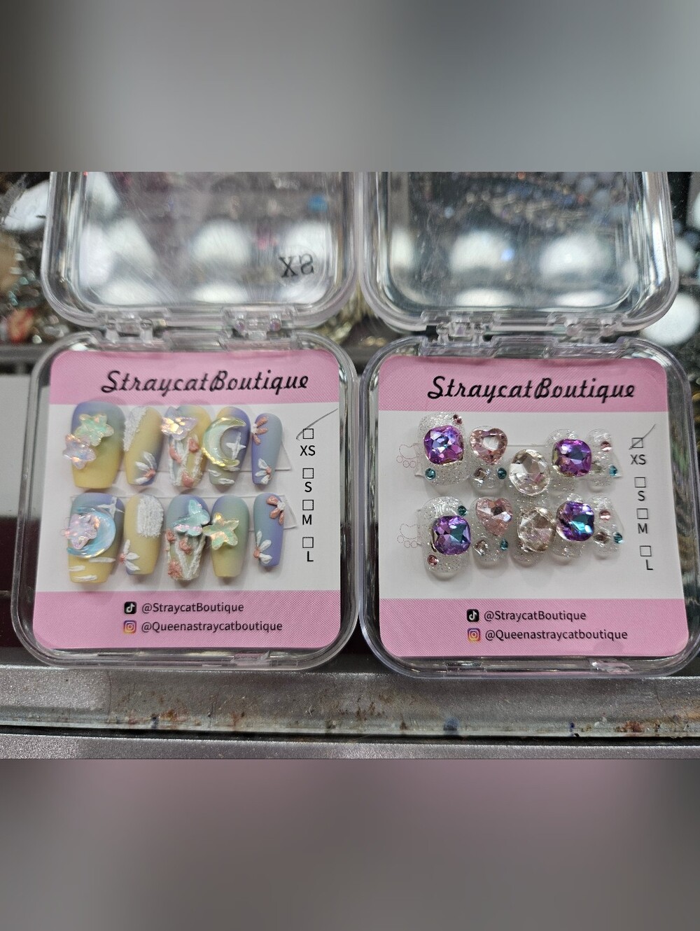 Straycat Boutique Premium Decorative Press-On Nails Both Sets Included Size XS